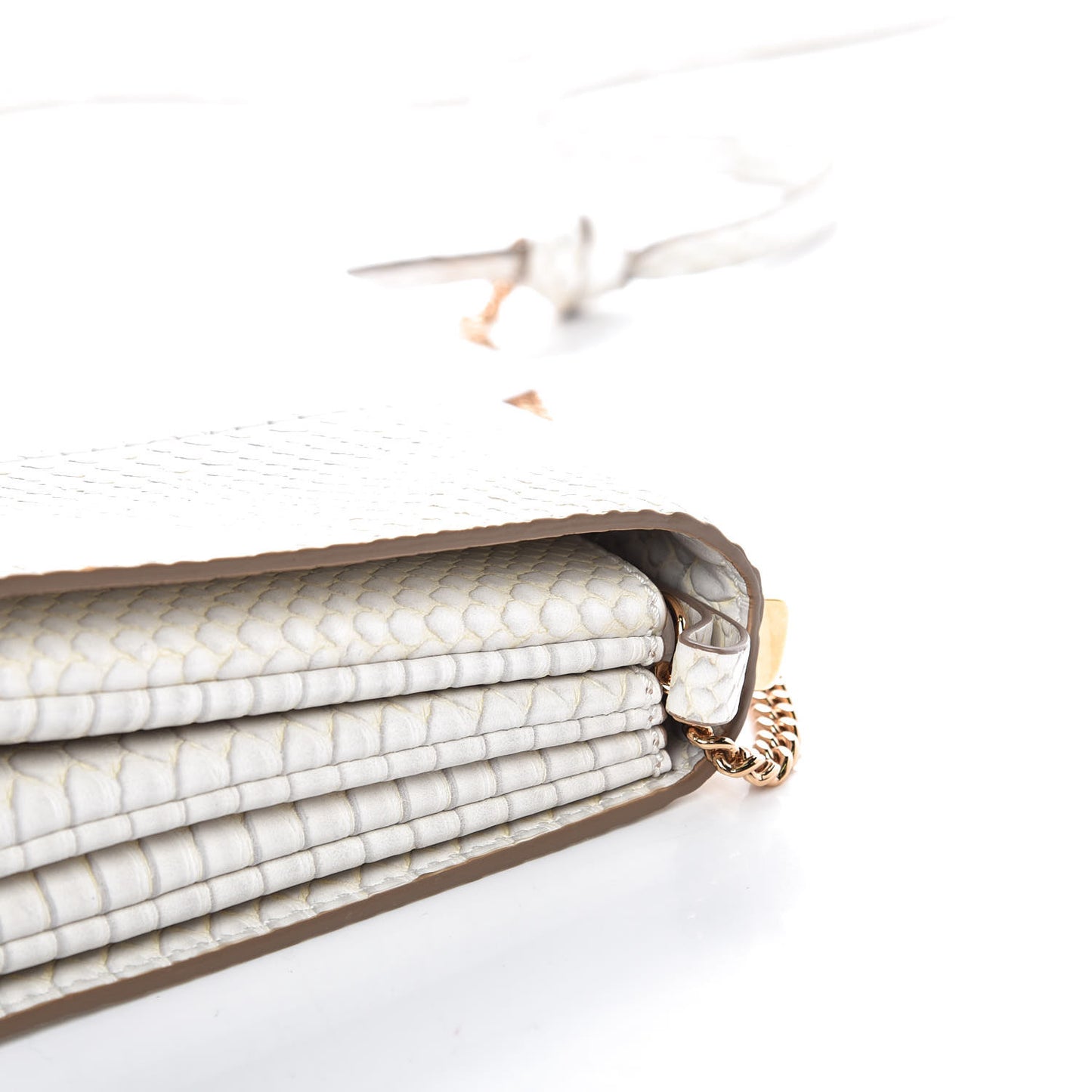 Alter Snake Embossed Small Flo Shoulder Bag Ivory