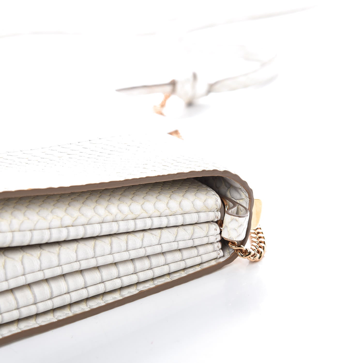 Stella McCartney Alter Snake Embossed Small Flo Shoulder Bag Ivory 11 of 11