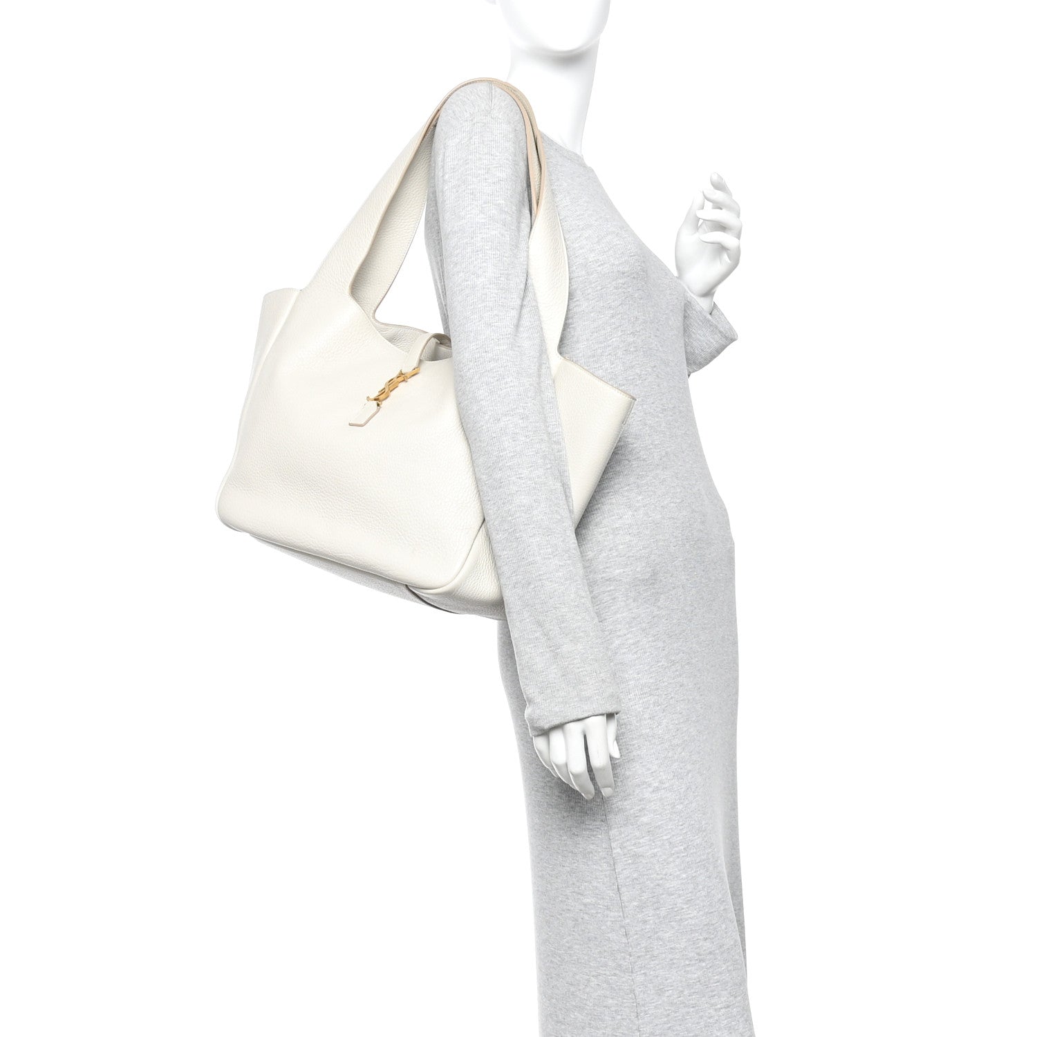 Saint Laurent Grained Deerskin Bea Tote Blanc Vintage 2 of 10