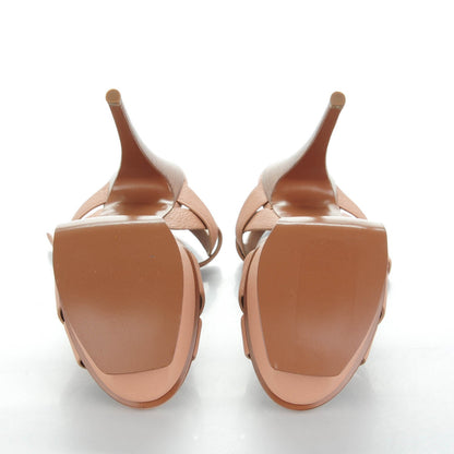 Saint Laurent Calfskin Tribute 105 Platform Sandals 39 Light Beige 5 of 6