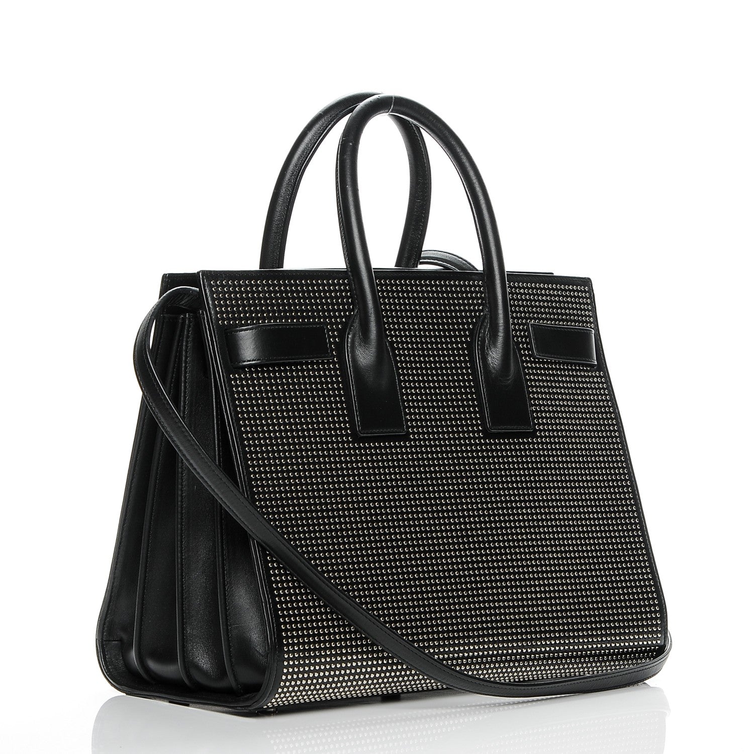 Saint Laurent Calfskin Studded Small Sac De Jour Black 3 of 9