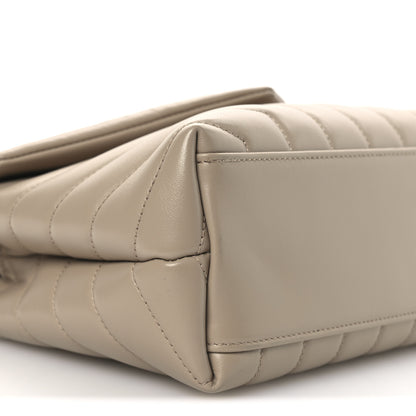 Saint Laurent Calfskin Y Quilted Monogram Small Loulou Chain Satchel Dark Beige 8 of 10