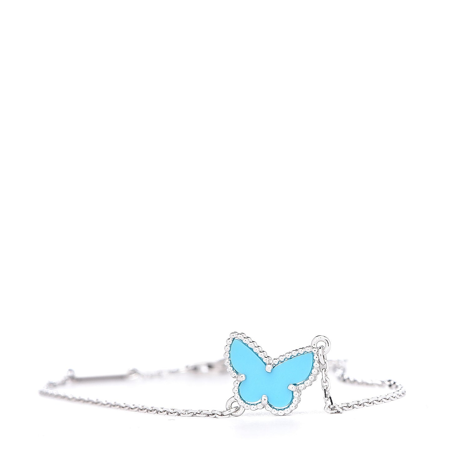 18K White Gold Turquoise Sweet Alhambra Butterfly Bracelet