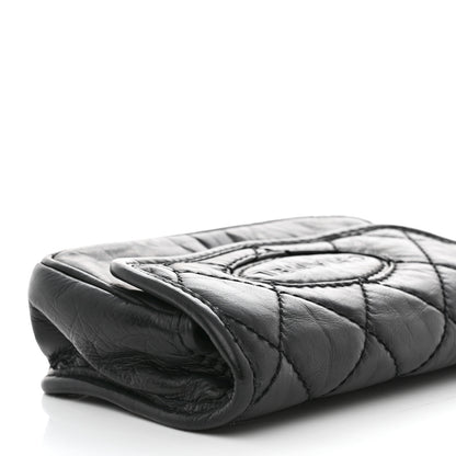 Chanel Aged Calfskin Quilted Logo Flap Belt Bag Black 9 of 11