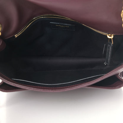 Saint Laurent Lambskin Matelasse Monogram Medium Niki Chain Satchel Burgundy 4 of 9