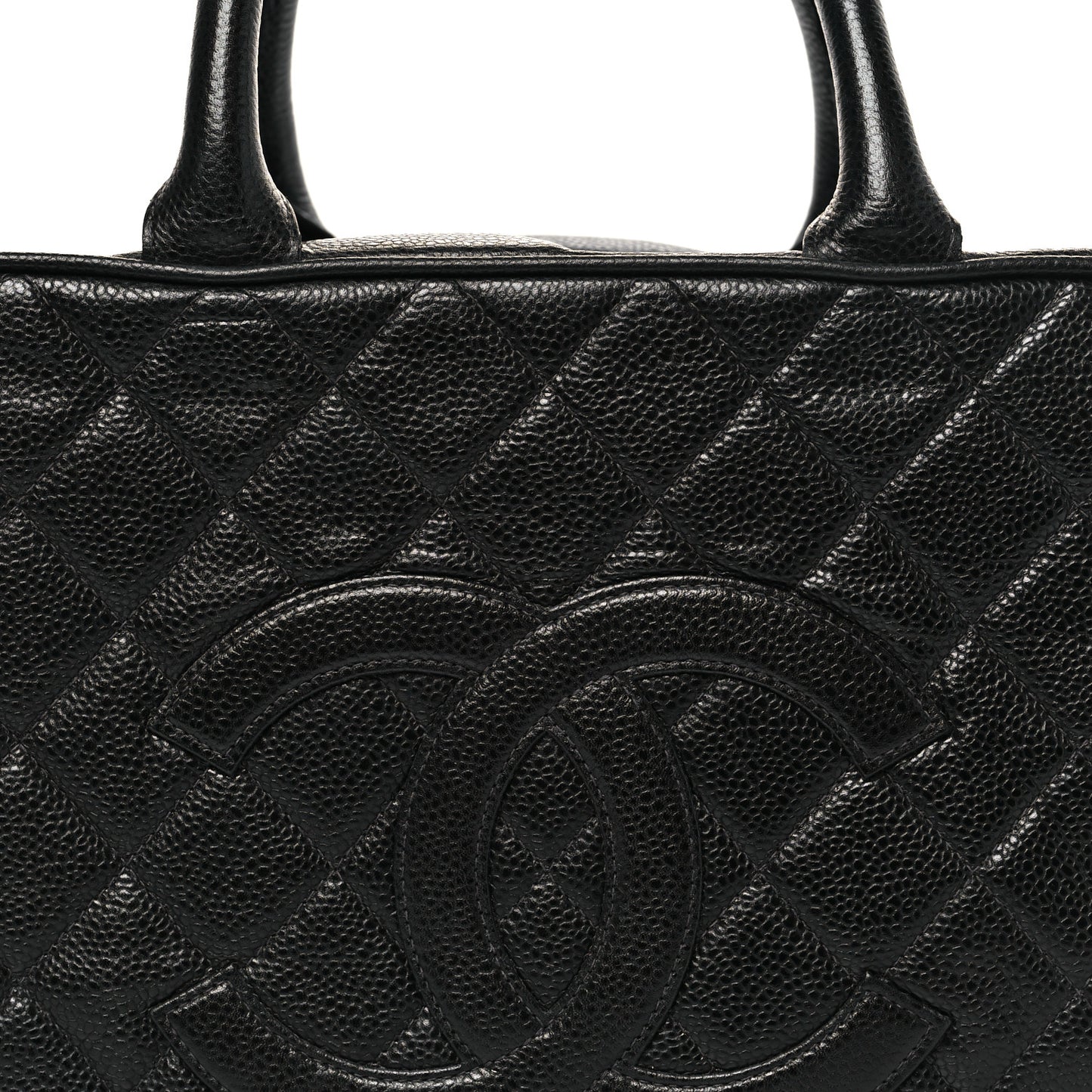 Caviar Quilted Large Bowler Black