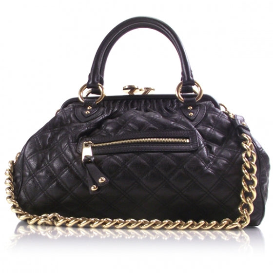 Quilted Leather Stam Black