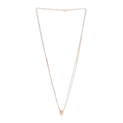 Cartier 18K White Pink Gold Diamond Three Ring LOVE Pendant Necklace 3 of 6