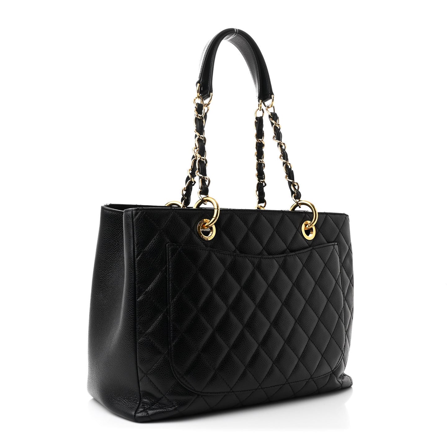 Caviar Quilted Grand Shopping Tote GST Black