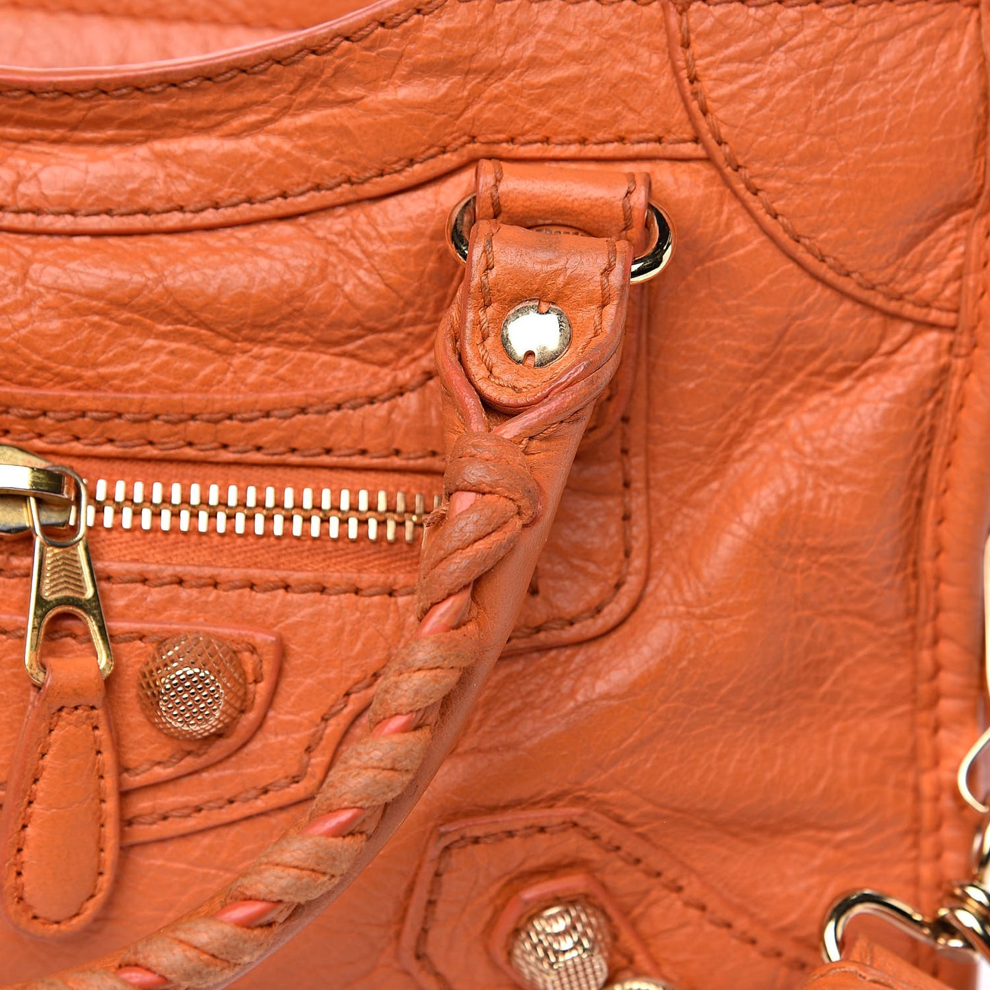 Agneau Giant 12 Gold Hardware Mini City Tangerine