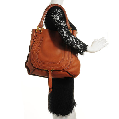 Chloe Calfskin Large Marcie Satchel Tan 2 of 9