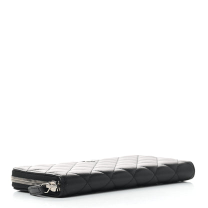 Chanel Lambskin Quilted Large Gusset Zip Around Wallet Black 4 of 7