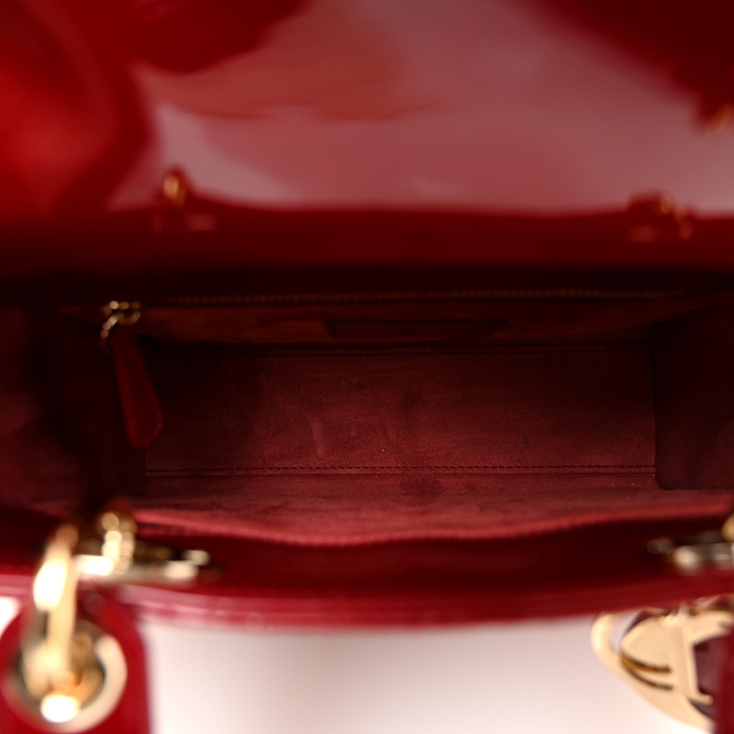 Christian Dior Patent Cannage Small Lady Dior Cherry Red 6 of 11