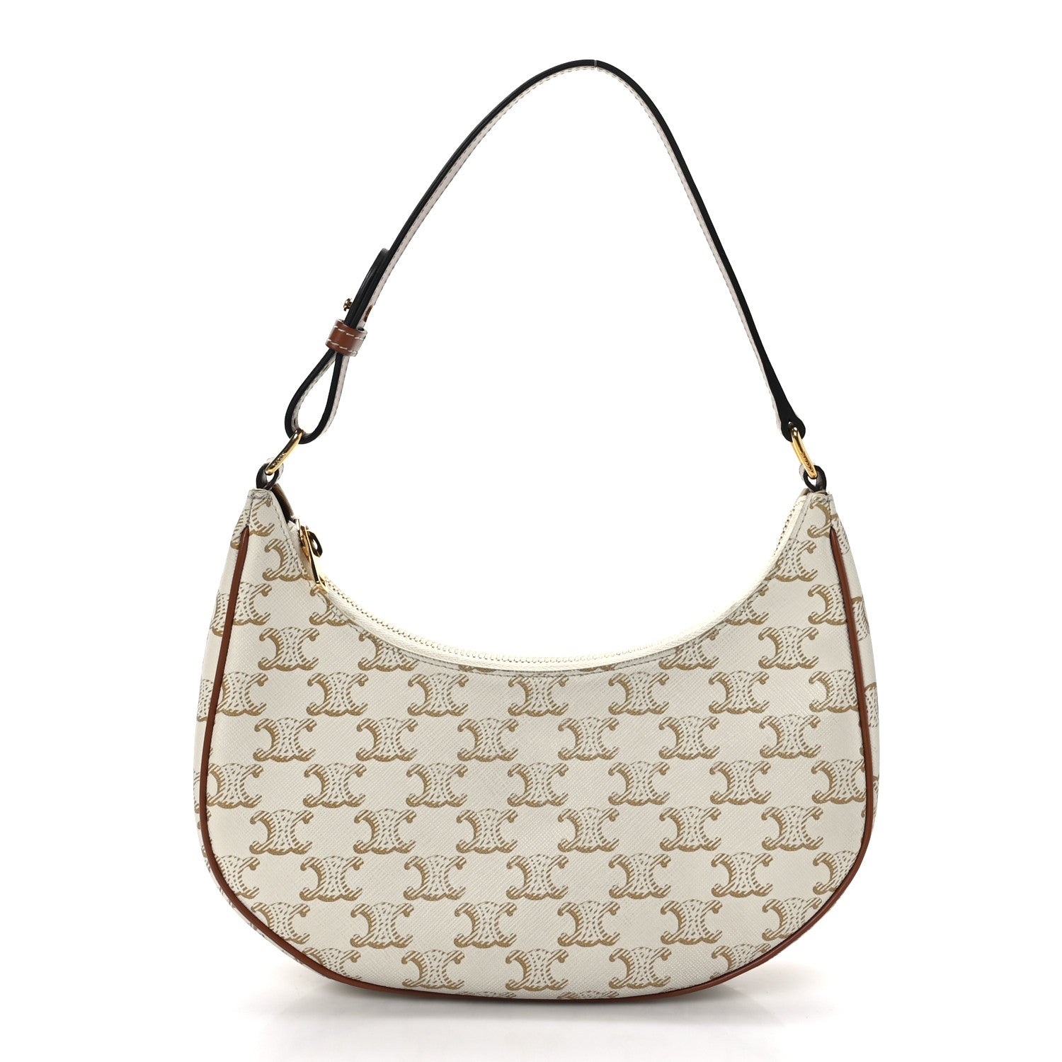 Celine Canvas Calfskin Ava Triomphe Shoulder Bag White 1 of 7