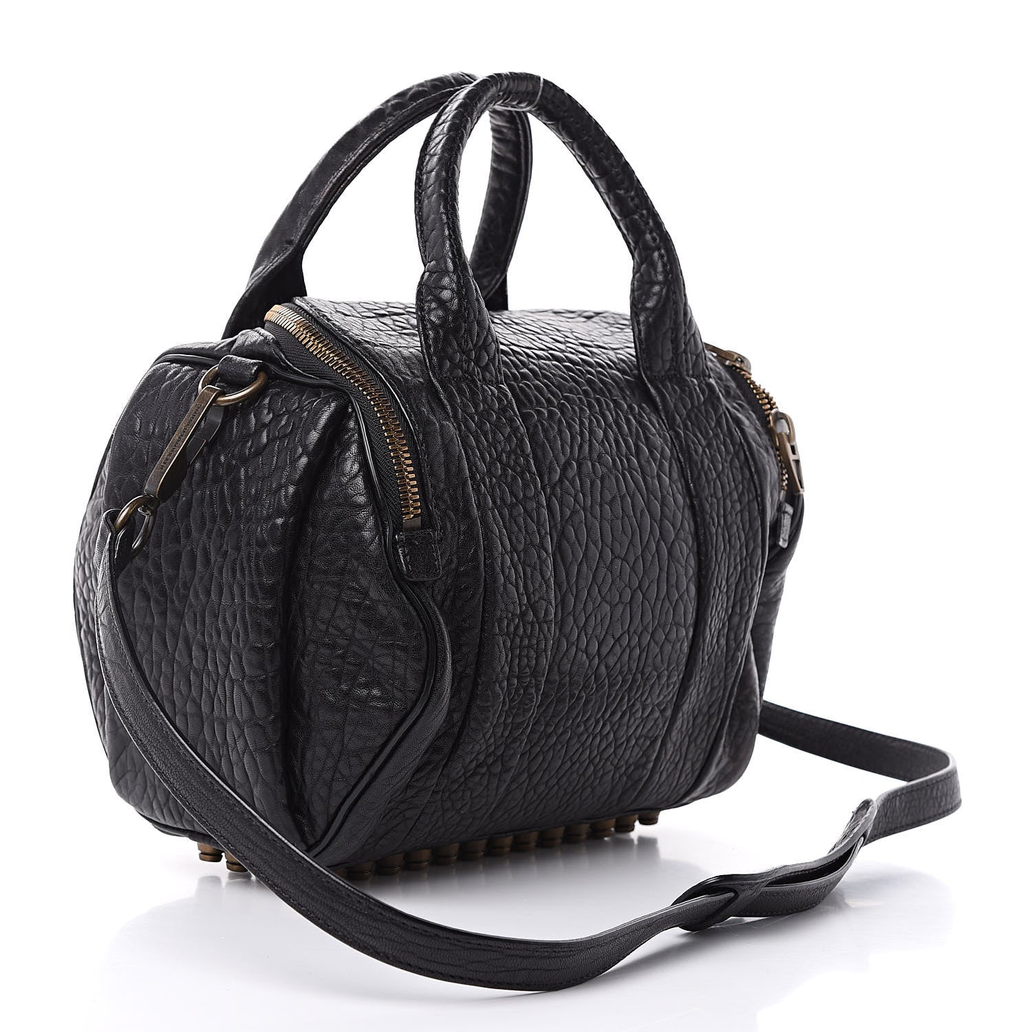 Alexander Wang Pebbled Lambskin Rockie Black Antique Brass Hardware 3 of 9