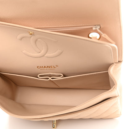 Chanel Caviar Quilted Medium Double Flap Beige Clair 5 of 11