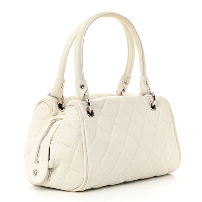 Chanel Caviar Quilted CC Timeless Bowler White 3 of 23