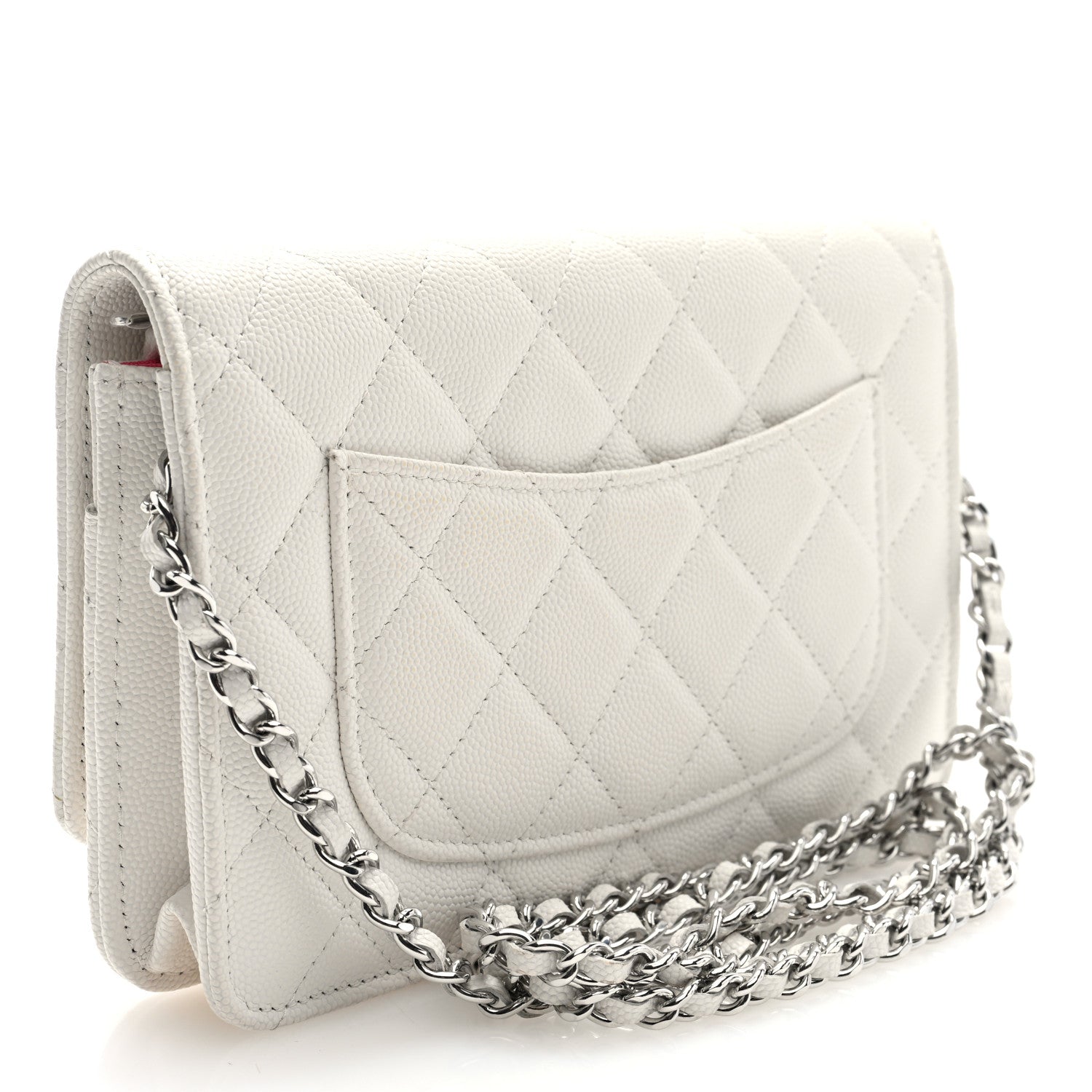 Chanel Caviar Quilted Chanel 19 Wallet on Chain WOC White Pink 3 of 10