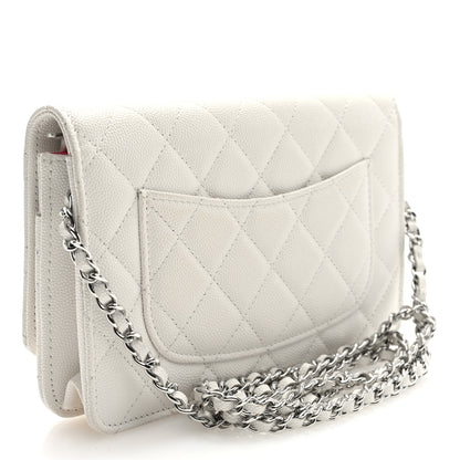 Chanel Caviar Quilted Chanel 19 Wallet on Chain WOC White Pink 3 of 10