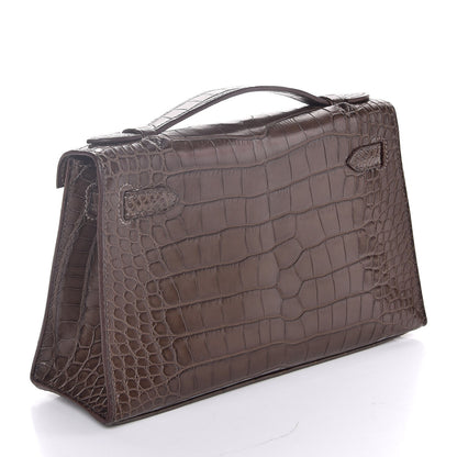 Hermes Matte Alligator Kelly Pochette Ebene 3 of 25