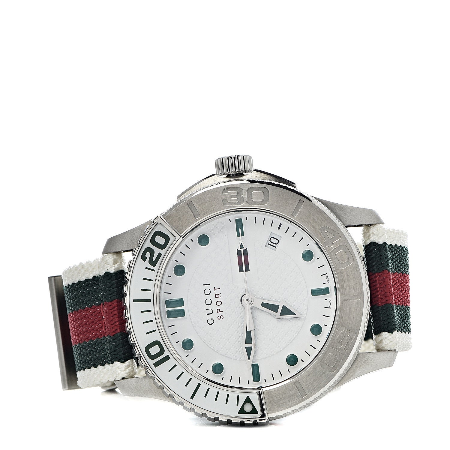 Gucci Stainless Steel Nylon 44mm Sport Quartz Watch White 3 of 11