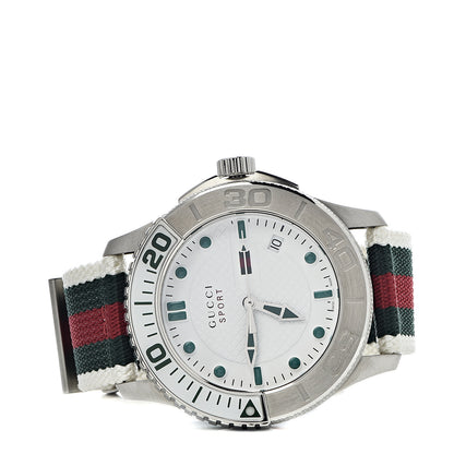 Gucci Stainless Steel Nylon 44mm Sport Quartz Watch White 3 of 11