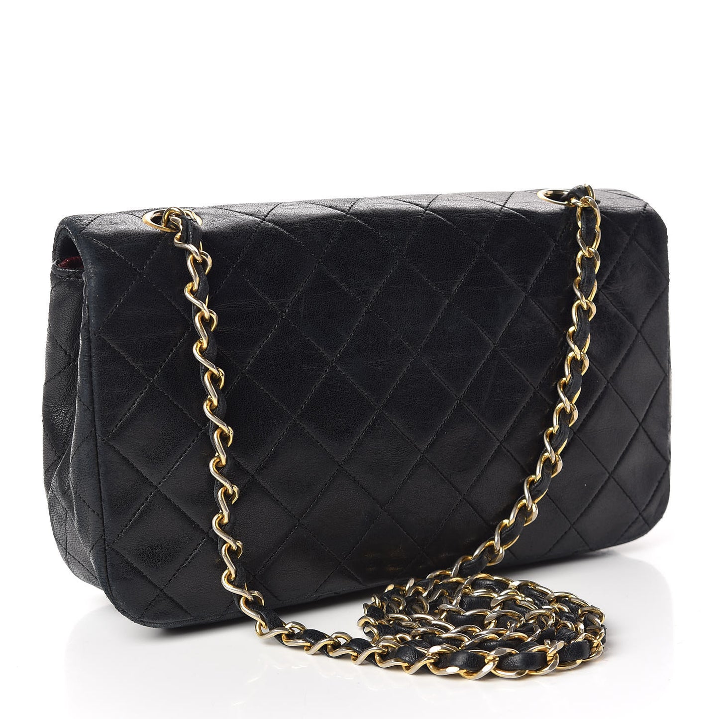 Lambskin Quilted Small Single Flap Black