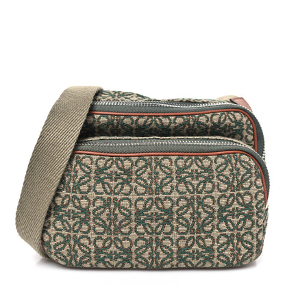 Loewe Jacquard Anagram Calfskin Mini Camera Bag Khaki Green Tan 1 of 10