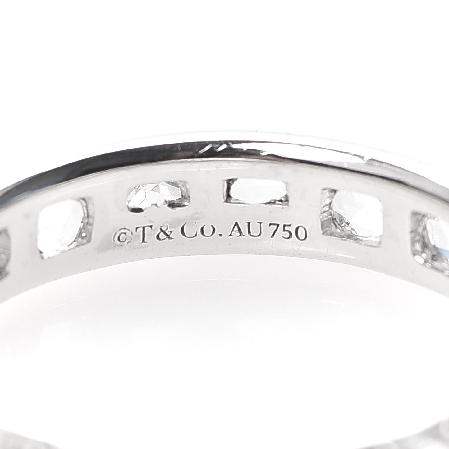 18K White Gold Diamond Metro Rose Cut Eternity Band Ring 50 5.25