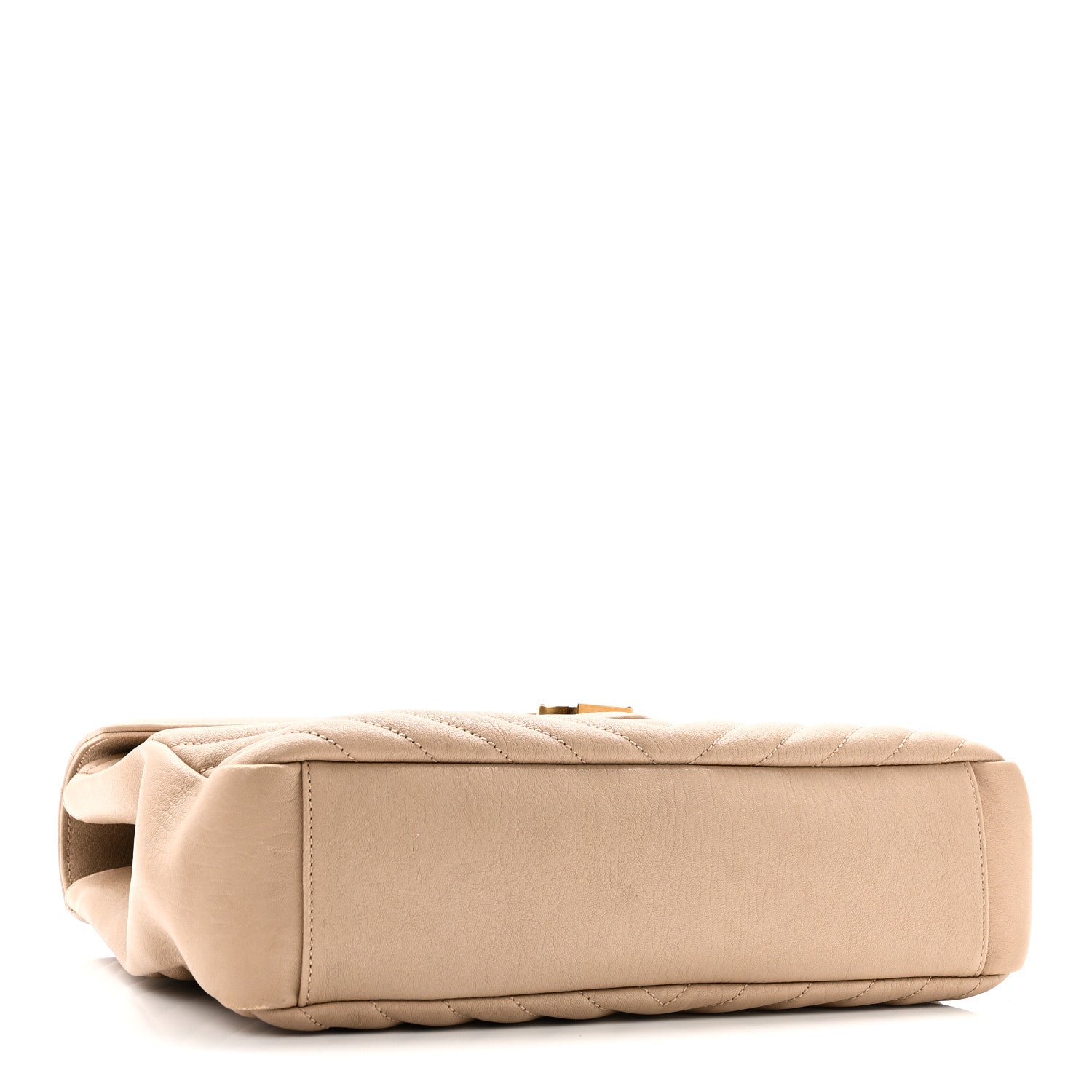 Saint Laurent Sheepskin Matelasse Chevron Monogram Large College Satchel Dark Beige 4 of 11