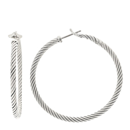 David Yurman Sterling Silver Medium Cable Classics Hoop Earrings 1 of 4