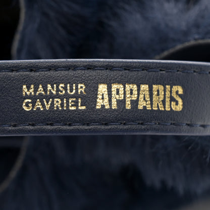 Mansur Gavriel Faux Fur Mini Bucket Bag Blueberry 6 of 10