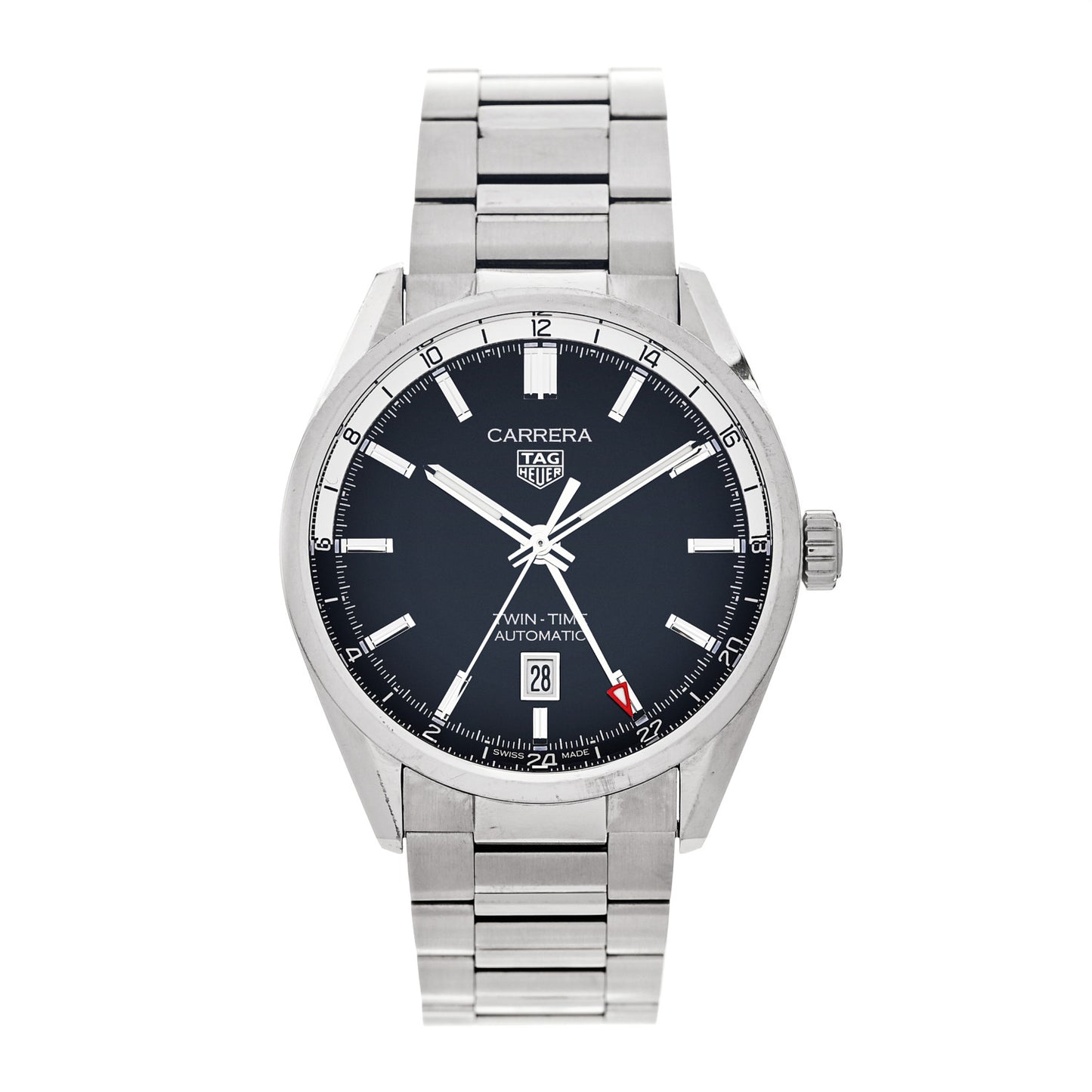 Stainless Steel 41mm Carrera GMT Automatic Watch Blue WBN201A