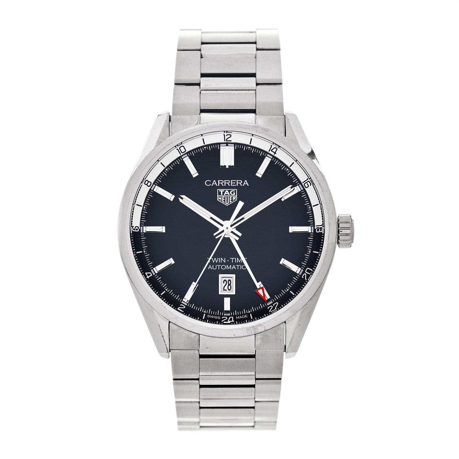 Tag Heuer Stainless Steel 41mm Carrera GMT Automatic Watch Blue WBN201A 1 of 5