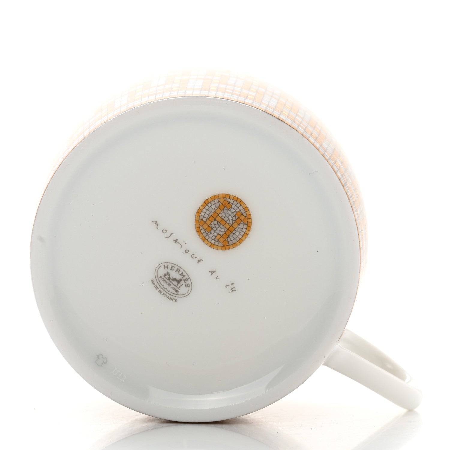 Hermes Porcelain Mosaique Au 24 Gold Tea Cup And Saucer Set Of 2 6 of 12