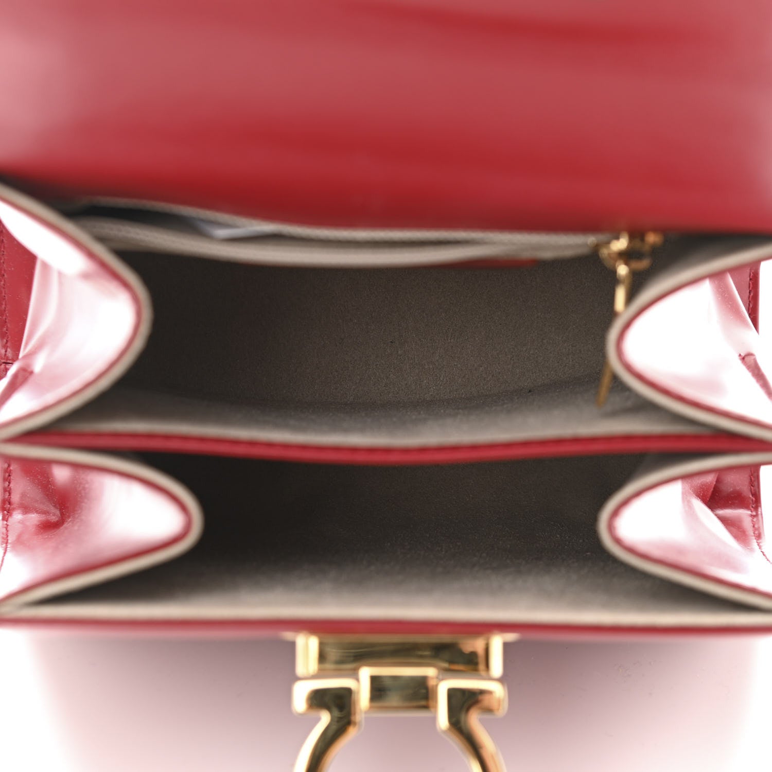 Salvatore Ferragamo Brushed Off Calfskin Small Iconic Top Handle Red 4 of 9
