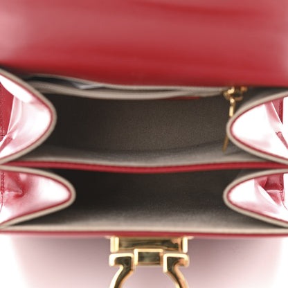 Salvatore Ferragamo Brushed Off Calfskin Small Iconic Top Handle Red 4 of 9