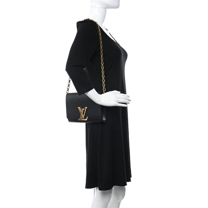 Louis Vuitton Calfskin Chain Louise MM Black 2 of 13