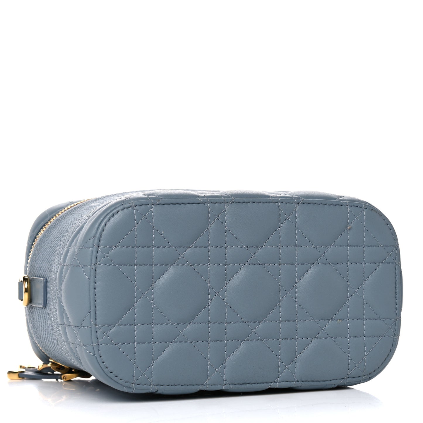 Lambskin Cannage Small Diortravel Vanity Case Cloud Blue