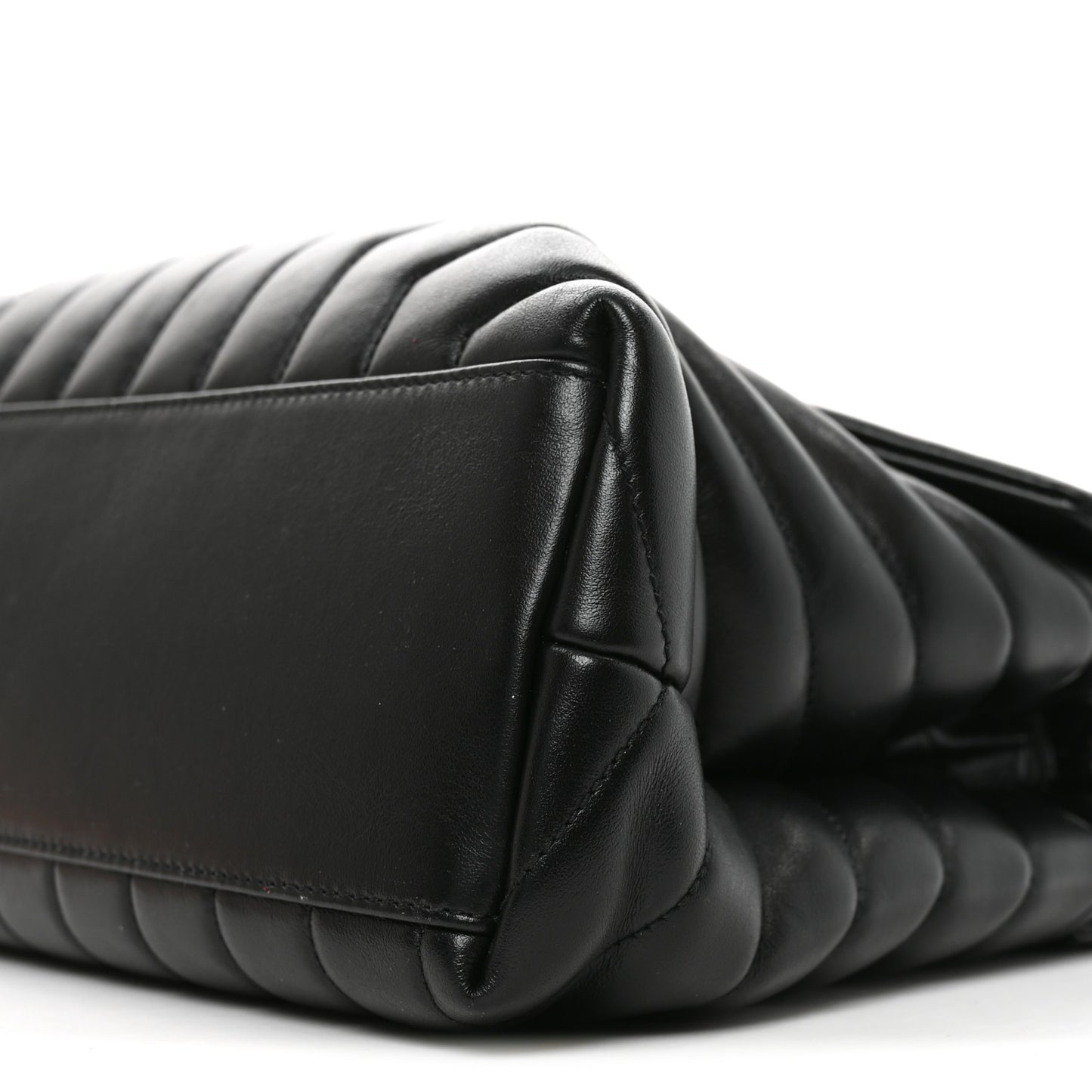 Calfskin Y Quilted Monogram Monochrome Medium Loulou Chain Satchel Black