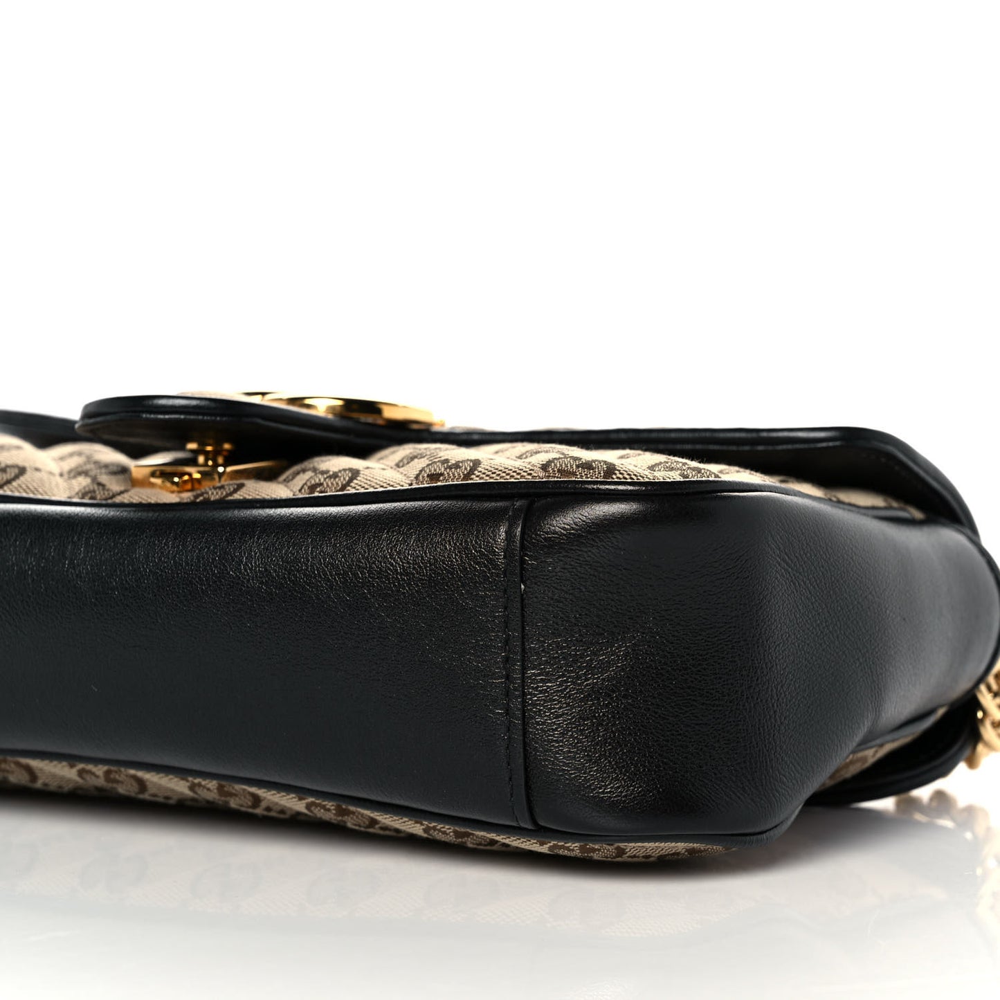 Monogram Matelasse Diagonal Small GG Marmont Shoulder Bag Beige Black