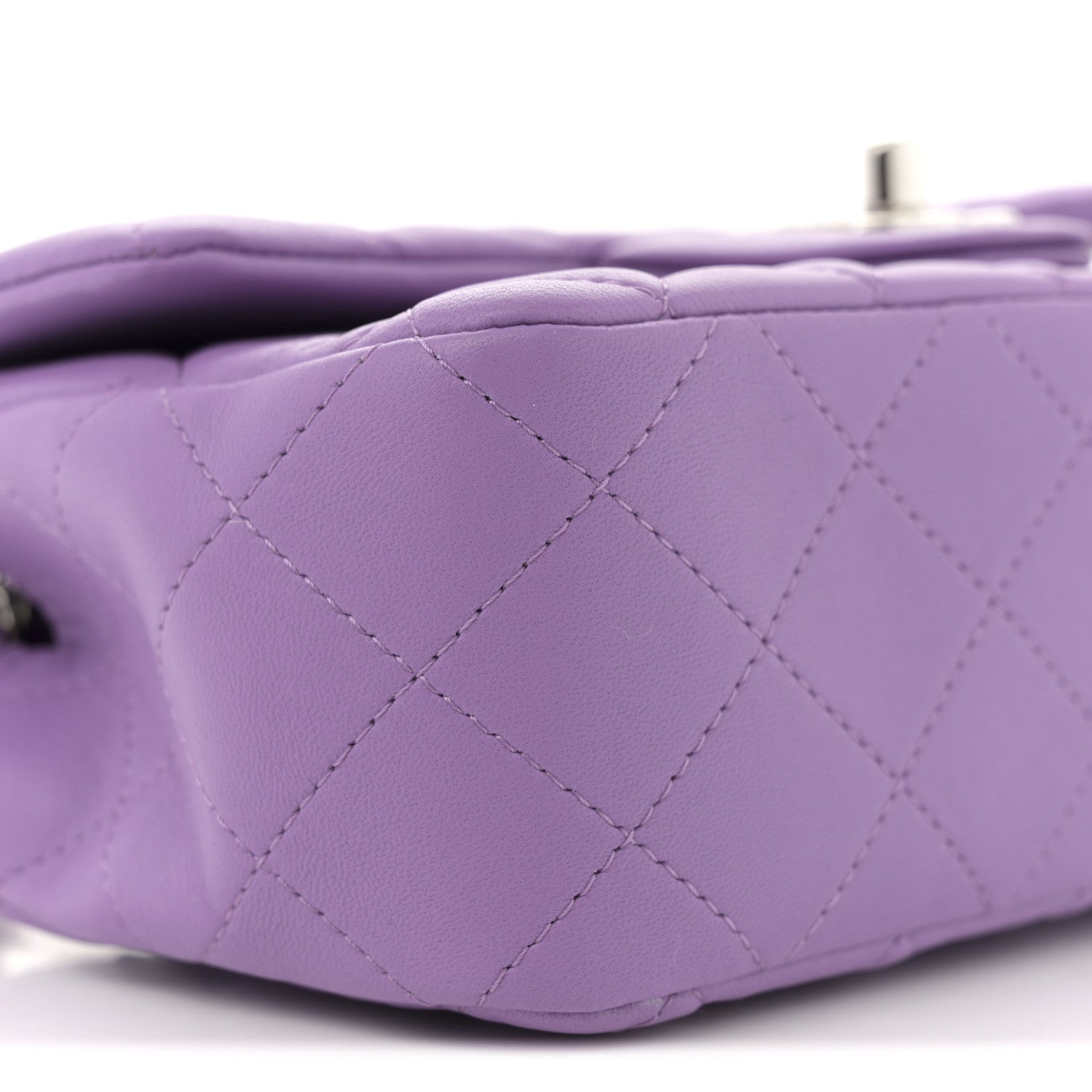 Chanel Lambskin Quilted Mini Rectangular Flap Purple 9 of 10