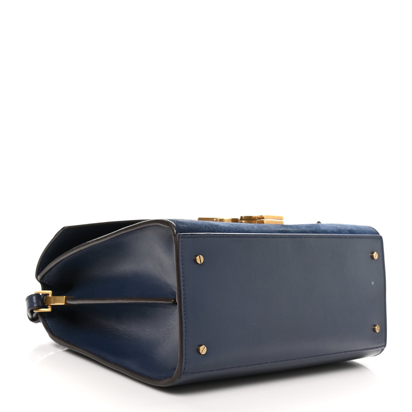 Kid Scamosciato Smooth Calfskin Medium Classic Monogram Cassandra Top Handle Marine Rouge Legion