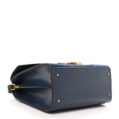 Saint Laurent Kid Scamosciato Smooth Calfskin Medium Classic Monogram Cassandra Top Handle Marine Rouge Legion 4 of 12