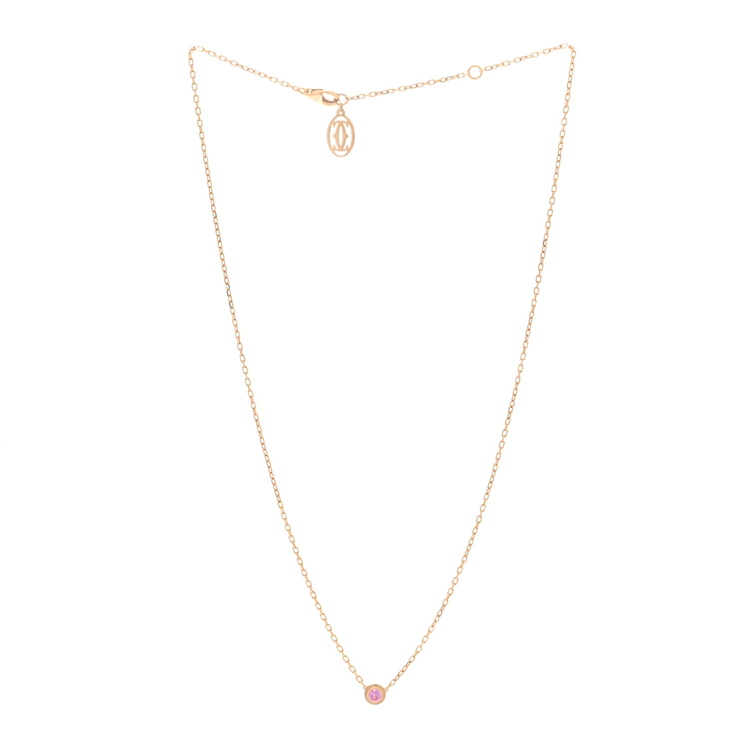Cartier 18K Pink Gold Pink Sapphire D'Amour Pendant Necklace 3 of 5