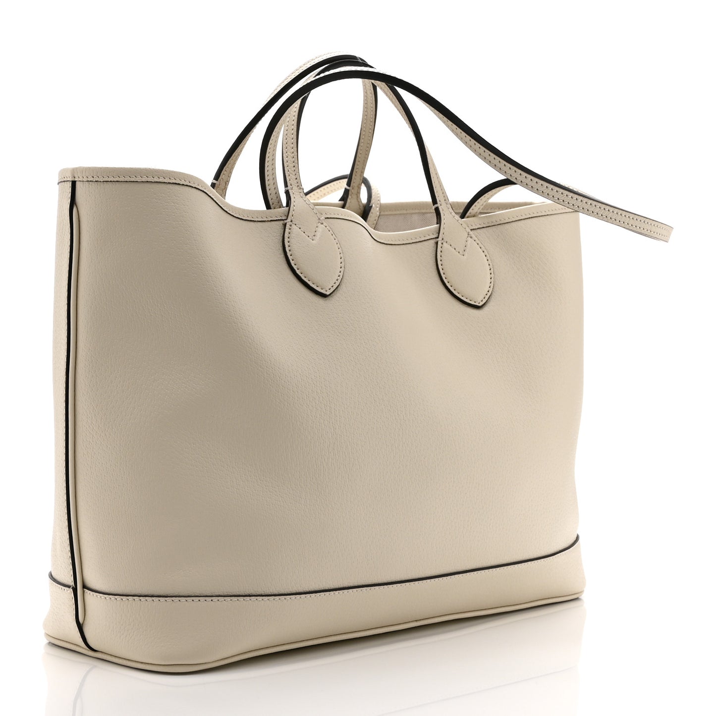 Textured Dollar Calfskin Medium Ophidia Shoulder Tote Bag  Mystic White