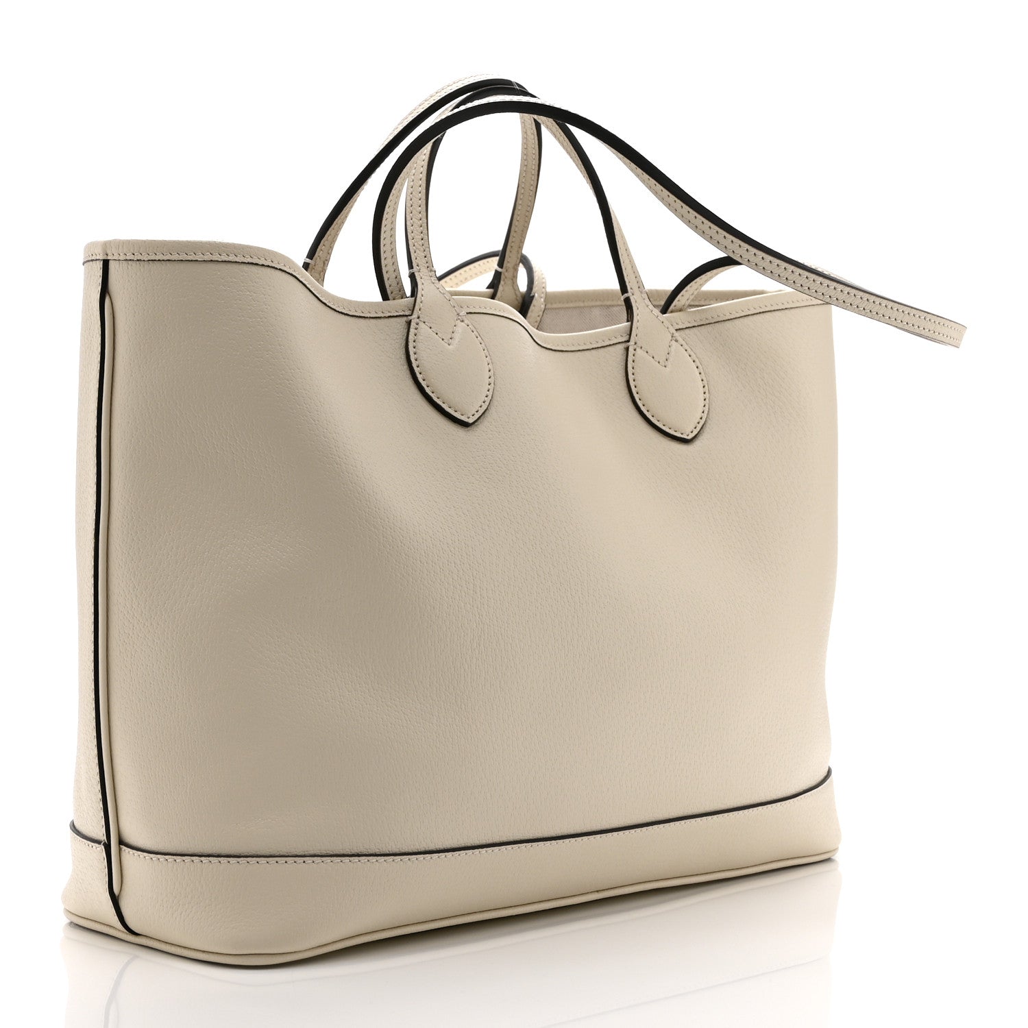 Gucci Textured Dollar Calfskin Medium Ophidia Shoulder Tote Bag  Mystic White 3 of 11