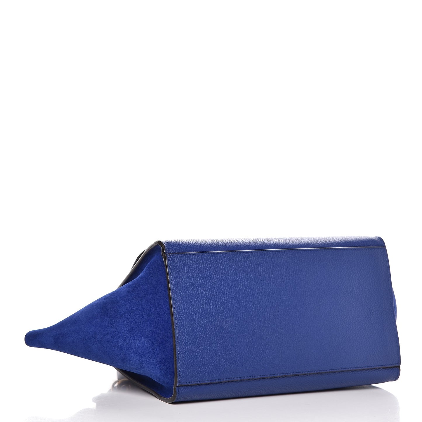 Drummed Calfskin Suede Small Trapeze Indigo