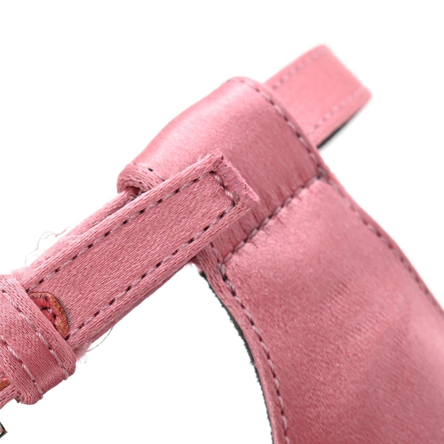 Satin Crystal Silhouette Sandals 37 Pink