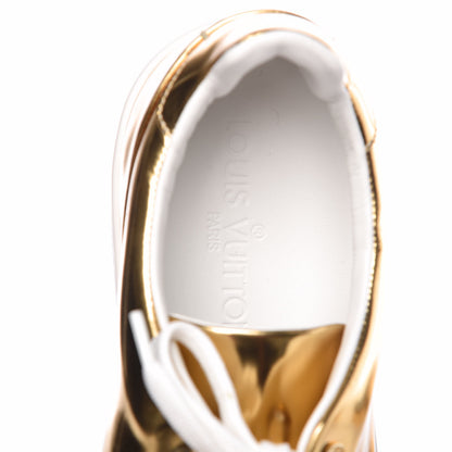 Louis Vuitton Metallic Calfskin Frontrow Sneakers 37.5 Gold 8 of 9